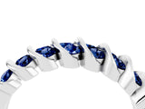 White gold Channel Set Round Blue Sapphire Multi-Row Band_10