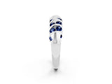 White gold Channel Set Round Blue Sapphire Multi-Row Band_8