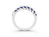 White gold Channel Set Round Blue Sapphire Multi-Row Band_9