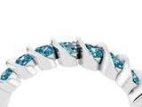 White gold Channel Set Round Blue Topaz Multi-Row Band_10