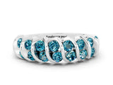 White gold Channel Set Round Blue Topaz Multi-Row Band_6