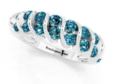 White gold Channel Set Round Blue Topaz Multi-Row Band_7