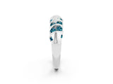 White gold Channel Set Round Blue Topaz Multi-Row Band_8