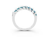 White gold Channel Set Round Blue Topaz Multi-Row Band_9