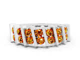 White gold Channel Set Round Citrine Anniversary Band with Vertical Prongs_6