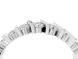 White gold Channel Set Round Diamond Anniversary Band with Vertical Prongs_16