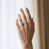 White gold Channel Set Round Diamond Anniversary Band with Vertical Prongs_29