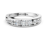 White gold Channel Set Round Diamond Comfort Fit Band_12