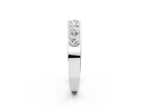 Platinum Channel Set Round Diamond Comfort Fit Band