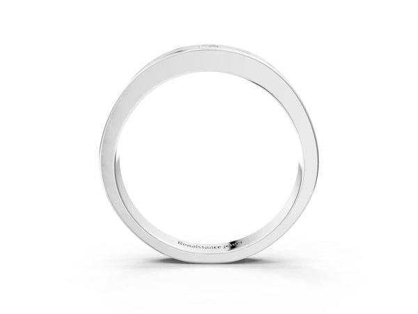 Platinum Channel Set Round Diamond Comfort Fit Band