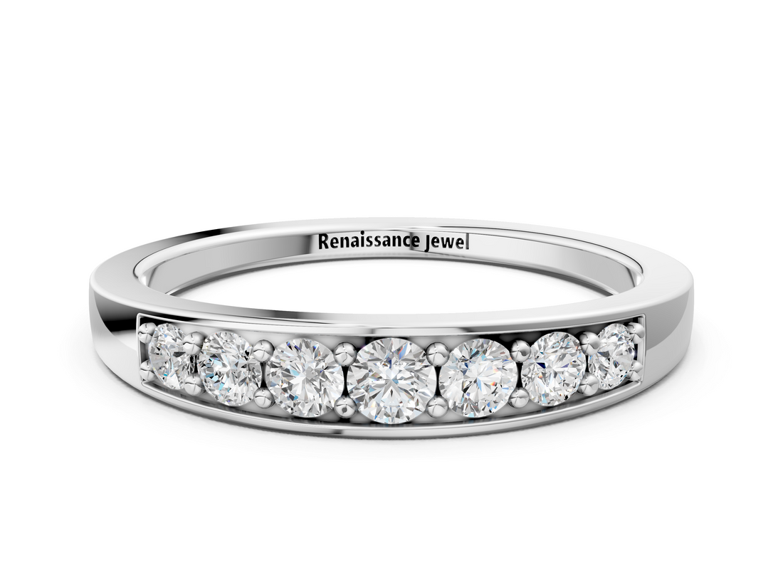 White gold Channel-Set Round Diamond Comfort Fit Band_2