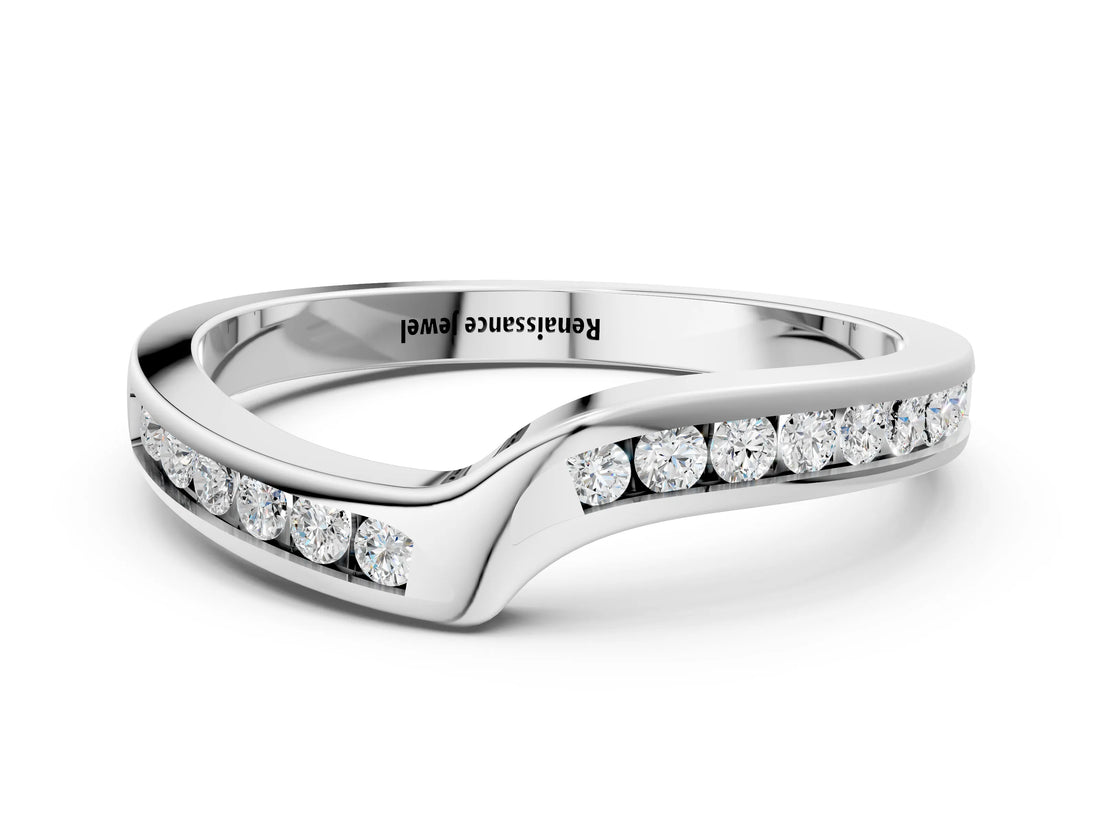 White gold Channel-Set Round Diamond Contour Band_2