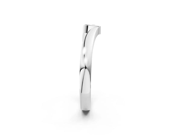 Platinum Channel Set Round Diamond Contour Band