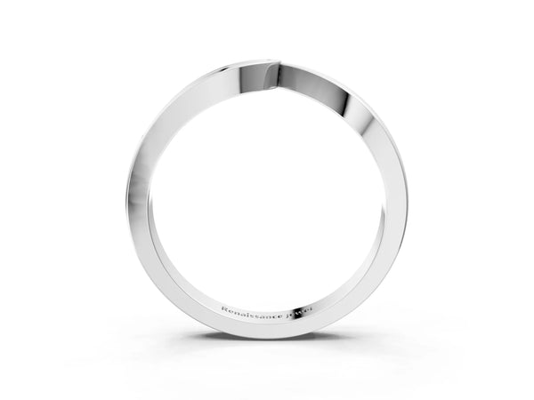 Platinum Channel Set Round Diamond Contour Band