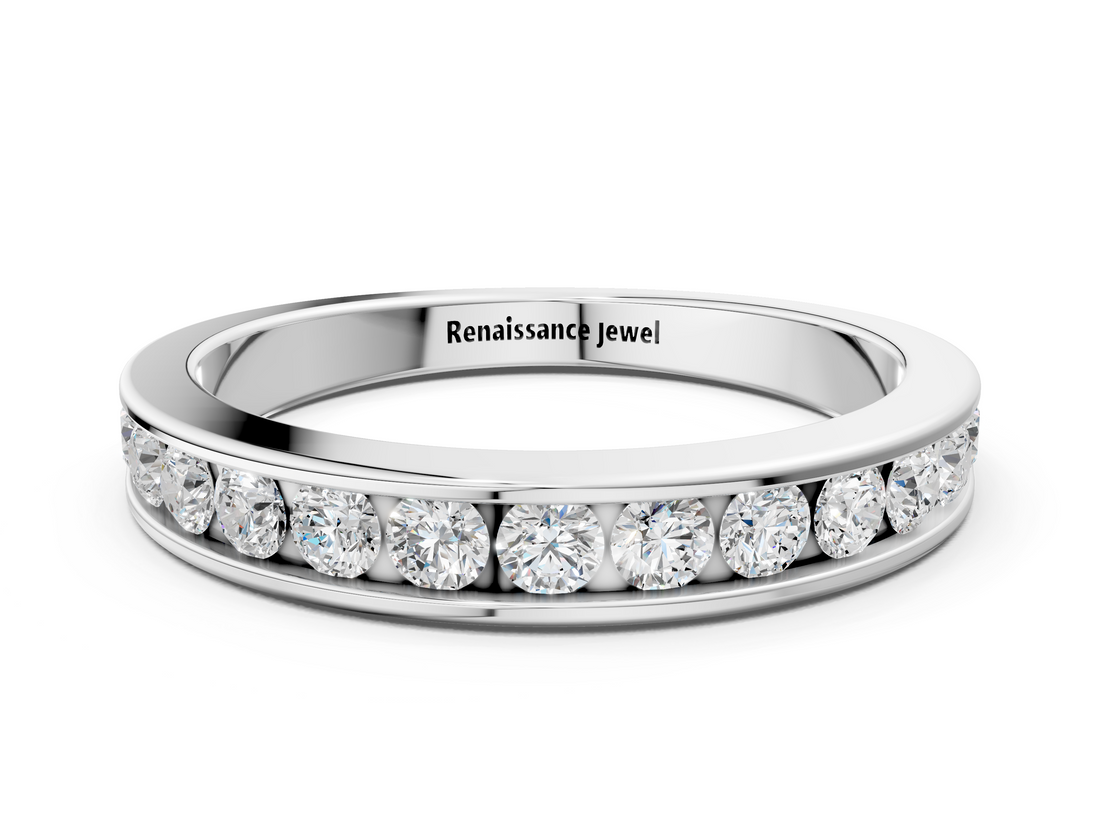 White gold Channel Set Round Diamond Eternity Band_102