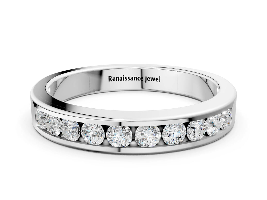 White gold Channel-Set Round Diamond Eternity Band_2