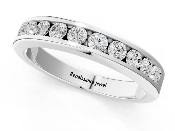 Platinum Channel-Set Round Diamond Eternity Band