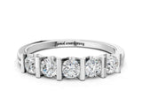 White gold Channel-Set Round Diamond Five-Stone Band_12
