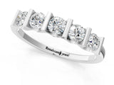 White gold Channel-Set Round Diamond Five-Stone Band_13