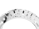 White gold Channel Set Round Diamond Flat Band with Prong Setting_16