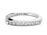 White gold Channel Set Round Diamond Flat Band_12