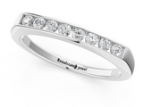 White gold Channel Set Round Diamond Flat Band_13