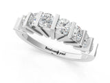 White gold Channel Set Round Diamond Half Eternity Band with Bar Prong Setting_13