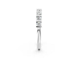White gold Channel Set Round Diamond Half Eternity Band with Bar Prong Setting_14
