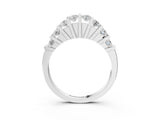 White gold Channel Set Round Diamond Half Eternity Band with Bar Prong Setting_15