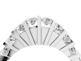 White gold Channel Set Round Diamond Half Eternity Band with Bar Prong Setting_16