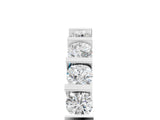 White gold Channel Set Round Diamond Half Eternity Band with Bar Prong Setting_17
