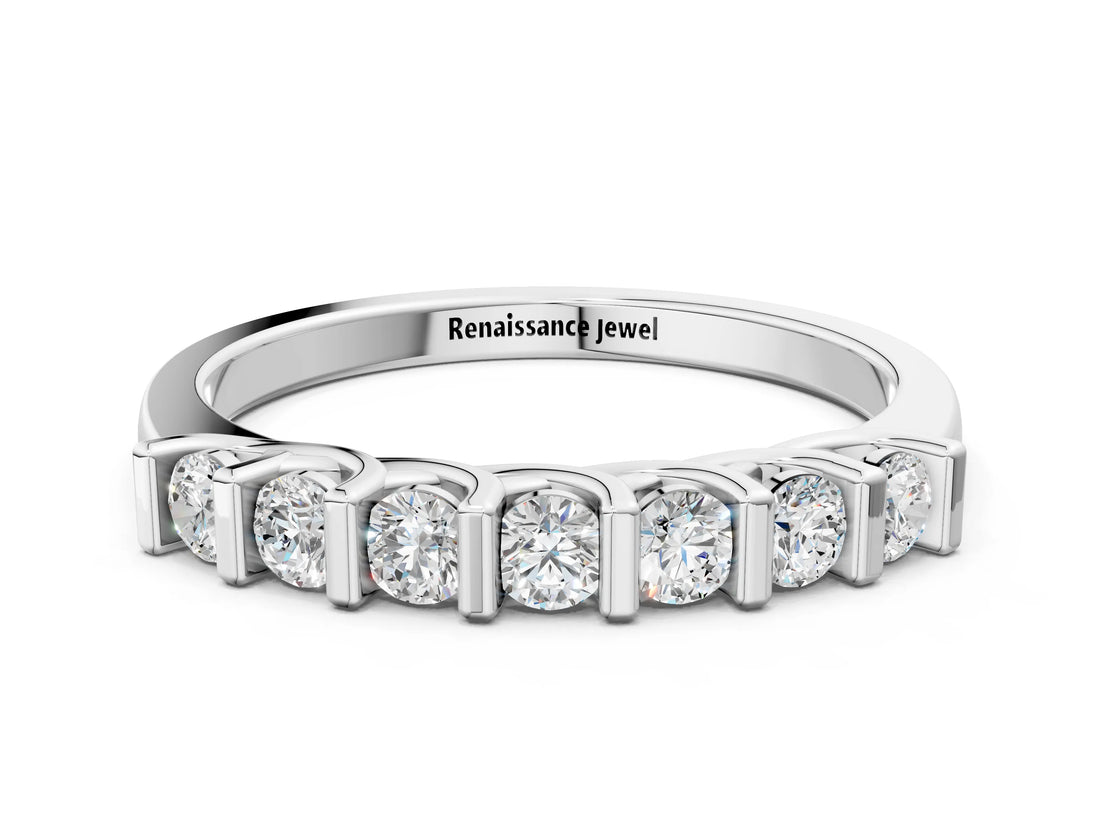 White gold Channel-Set Round Diamond Half-Eternity Band_12