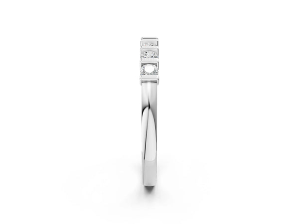 White gold Channel-Set Round Diamond Half-Eternity Band