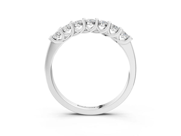 White gold Channel-Set Round Diamond Half-Eternity Band