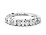 White gold Channel Set Round Diamond Half Eternity Band_2