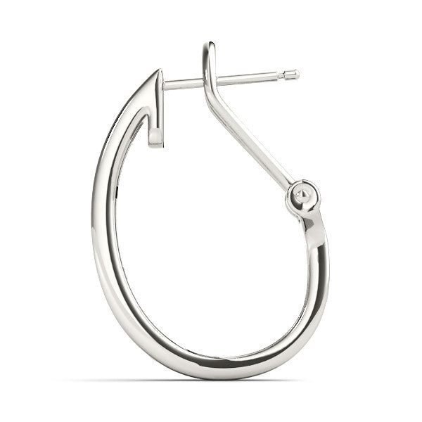 White gold Channel-Set Round Diamond Hoop Earrings in White Gold 3