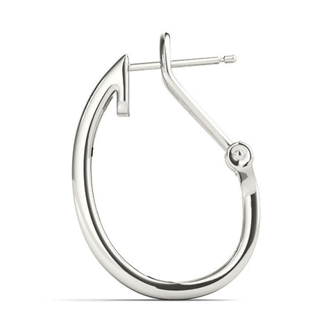 White gold Channel-Set Round Diamond Hoop Earrings in White Gold 3