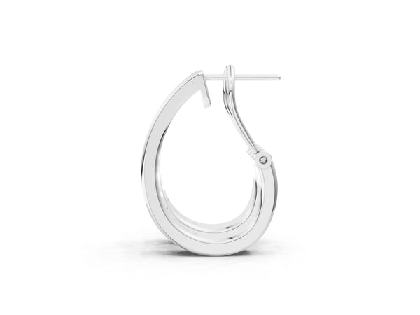 White gold Channel-Set Round Diamond Hoop Earrings in White Gold