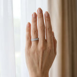White gold Channel Set Round Diamond Milgrain Edge Band_29