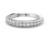 White gold Channel Set Round Diamond Milgrain Edge Eternity Band_12