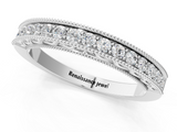 White gold Channel Set Round Diamond Milgrain Edge Eternity Band_13