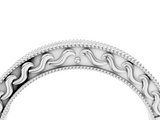 White gold Channel Set Round Diamond Milgrain Edge Eternity Band_16