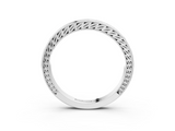 White gold Channel Set Round Diamond Milgrain Edge Wedding Band_15