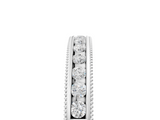 White gold Channel Set Round Diamond Milgrain Edge Wedding Band_17