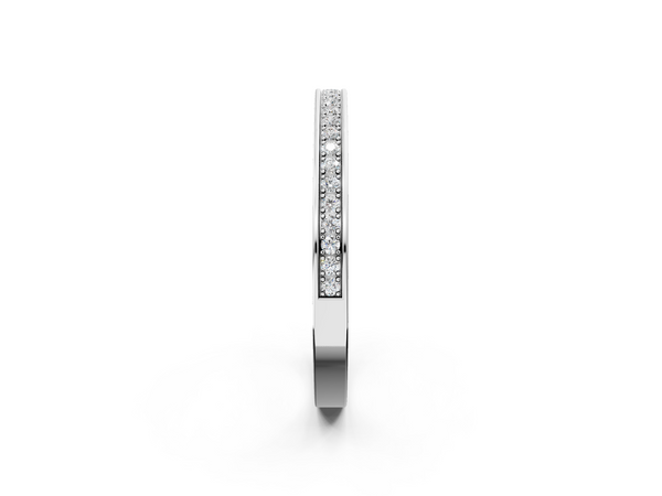 Platinum Channel Set Round Diamond Milgrain Engraved Band