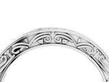 White gold Channel Set Round Diamond Milgrain Engraved Band_16