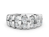 White gold Channel-Set Round Diamond Multi-Row Band_12