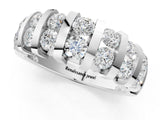 White gold Channel-Set Round Diamond Multi-Row Band_13
