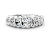 White gold Channel Set Round Diamond Multi-Row Band_2
