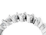 White gold Channel Set Round Diamond Multi-Row Band_6